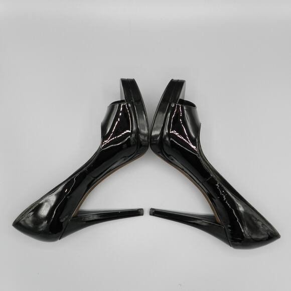 Vera Wang Selima Platform High Heels Size 9.5 Black Patent Open Toe Pump‎ - Picture 9 of 9